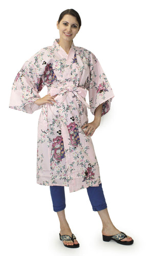 Women's Happi Coat: Kimono Robe - Lovely 