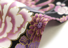 画像をギャラリービューアに読み込む, Women&#39;s Happi Coat: Kimono Robe - Flying Crane &amp; Peony Black
