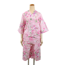 画像をギャラリービューアに読み込む, Women’s Japanese cotton jinbei kimono set summer relax wear
