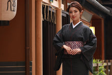 Load image into Gallery viewer, Women&#39;s Unlined Denim Kimono Black with Red Stitches: Japanese Traditional Clothes

