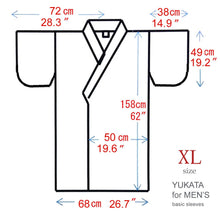 画像をギャラリービューアに読み込む, Men&#39;s Easy Yukata / Kimono Robe : Japanese Traditional Clothes - Robe Argyle Navy
