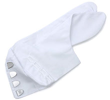 將圖片載入圖庫檢視器 Unisex cotton Tabi Socks with 4 Kohaze Clasps for Japanese Traditional Kimono: White Broad Fukusuke
