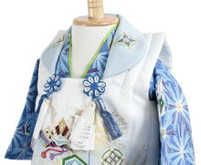 將圖片載入圖庫檢視器 Baby Separate Kimono 3 Item Set : Japanese Traditional Clothes- White x Blue
