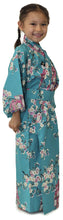 將圖片載入圖庫檢視器 Girl&#39;s Easy Yukata / Kimono Robe : Japanese Traditional Clothes - Lovely &quot;Maiko&quot; Turquois
