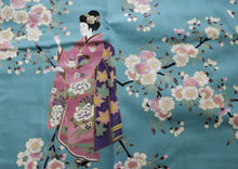 画像をギャラリービューアに読み込む, Girl&#39;s Easy Yukata / Kimono Robe : Japanese Traditional Clothes - Lovely &quot;Maiko&quot; Turquois
